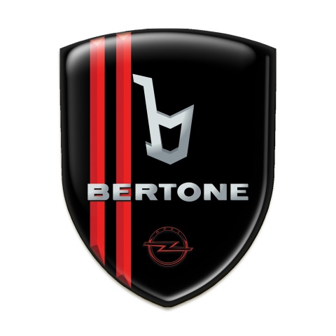 Opel Bertone Silicone Badge Black with Red Stripes Type 