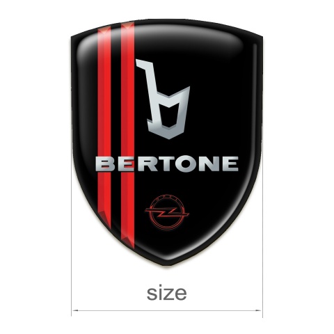 Opel Bertone Silicone Badge Black with Red Stripes Type 