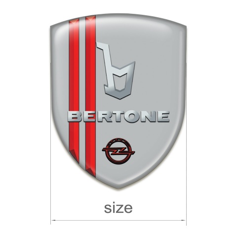 Opel Bertone Emblem Badge Logo Grey with Red Strypes Type 