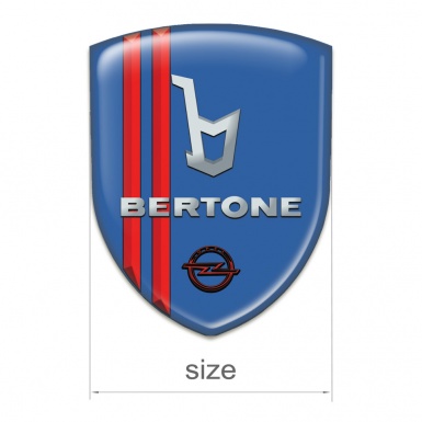 Opel Bertone Logo Emblem Blue with Red Stripes Type 