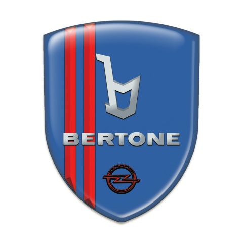 Opel Bertone Logo Emblem Blue with Red Stripes Type 