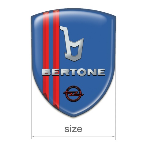Opel Bertone Logo Emblem Blue with Red Stripes Type 