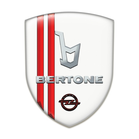 Opel Bertone Emblem Badge Logo White with Red Stripes Type 