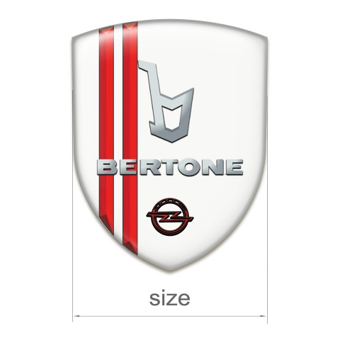 Opel Bertone Emblem Badge Logo White with Red Stripes Type 