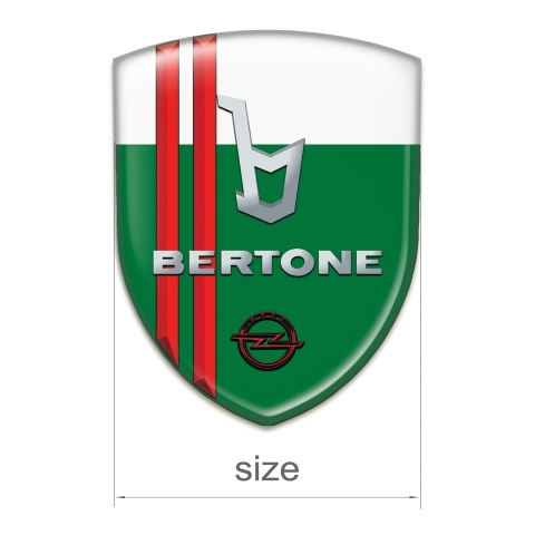 Opel Bertone Logo Emblem Green White with Red Stripes Type 