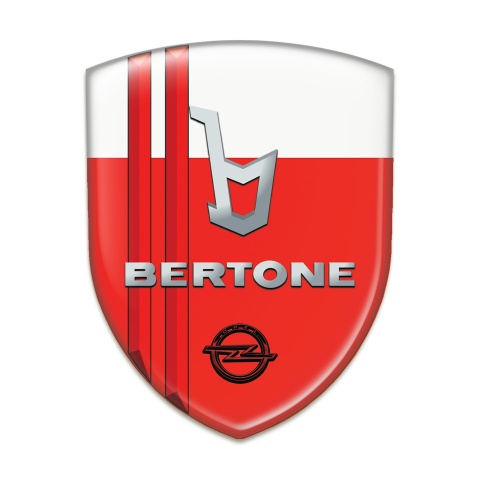Opel Bertone Tuning Emblem Red White with Red Stripes Type 