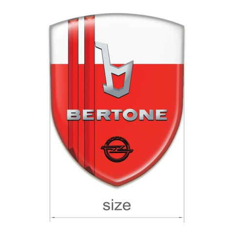 Opel Bertone Tuning Emblem Red White with Red Stripes Type 
