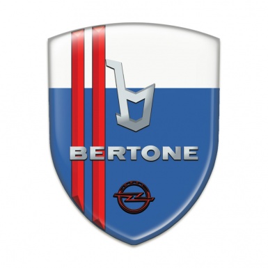 Opel Bertone Emblem Exterior Blue White with Red Stripes Type 