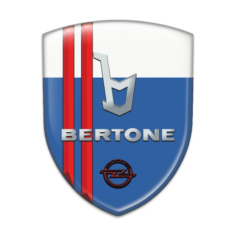 Opel Bertone Emblem Exterior Blue White with Red Stripes Type 