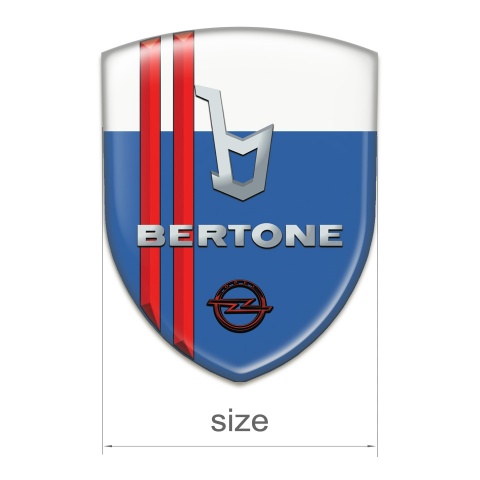 Opel Bertone Emblem Exterior Blue White with Red Stripes Type 