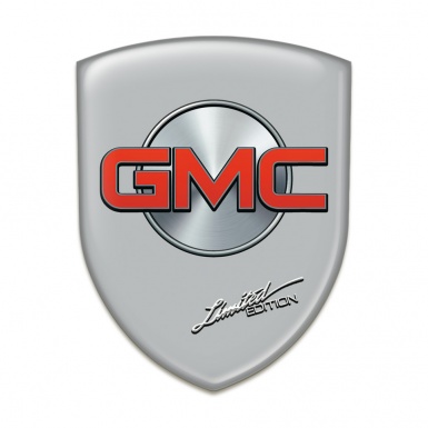 GMC Emblem Exterior Stylish Grey Base Red Logo 