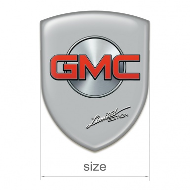 GMC Emblem Exterior Stylish Grey Base Red Logo 