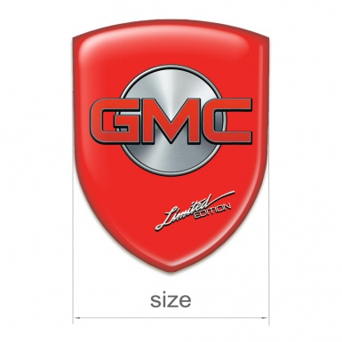 GMC Emblem Interior Red Base Red Logo with Silver Round