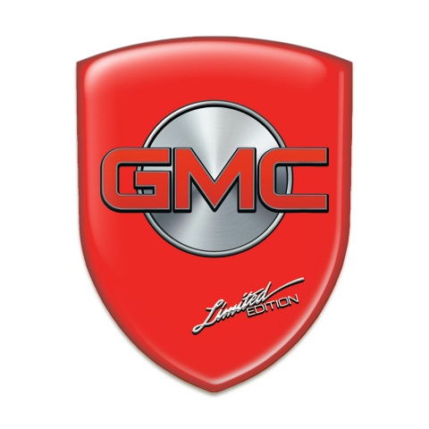 GMC Emblem Interior Red Base Red Logo with Silver Round
