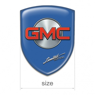 GMC Tuning Badge High Quality Blue Base Silver Round with Red Logo 