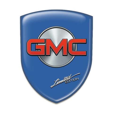 GMC Tuning Badge High Quality Blue Base Silver Round with Red Logo 