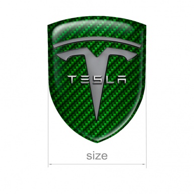 Tesla Emblem Shield Silicone Green Carbon Edition