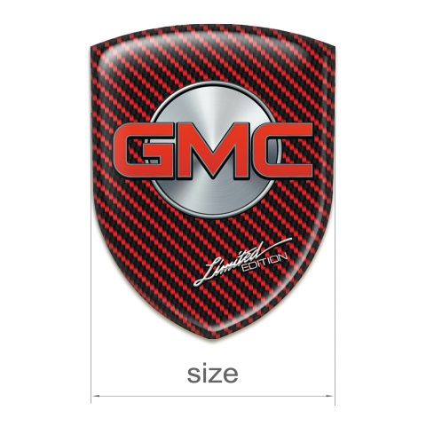 GMC Domed Emblem red carbon Base Silver Circle and red Logo 