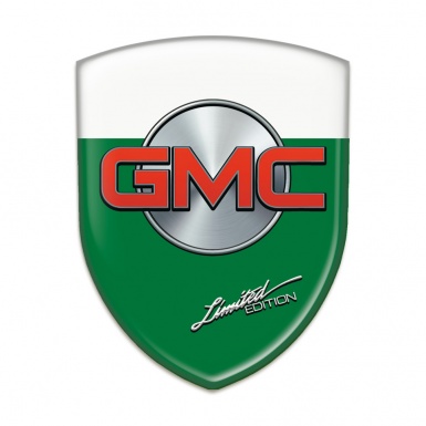 GMC 3D Gel Emblem Green White Base Limited Edition Style 