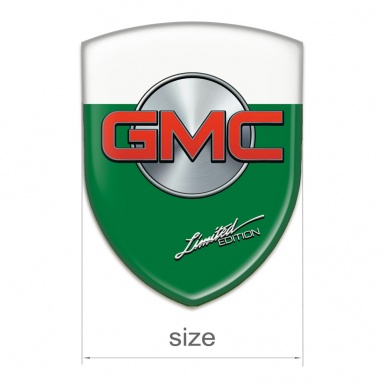 GMC 3D Gel Emblem Green White Base Limited Edition Style 