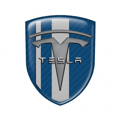 Tesla Emblem Shield Silicone Navy Carbon Grey Line Edition