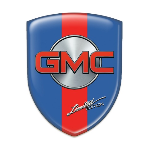 GMC Silicone Badge Blue with Red Band Design 