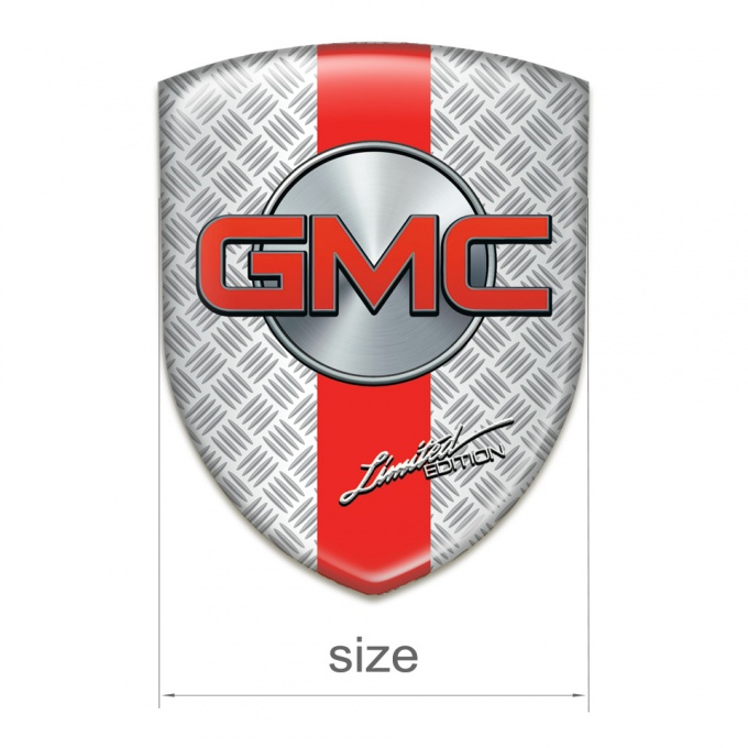 GMC Resin Sticker Grid Effect with Red Band Design | Domed Emblems ...