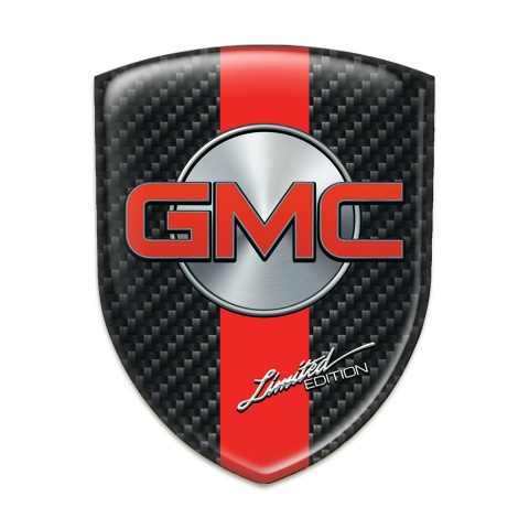 GMC Resin Sticker Dark Carbon with Red band Design 