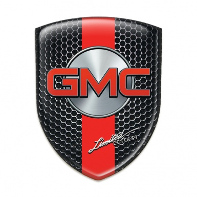GMC Tuning Badge Perforated Steel with Red Band Design 