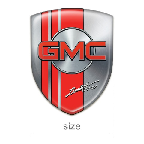 GMC Self Adhesive Car logo Emblem Silver with Red tapes Style 