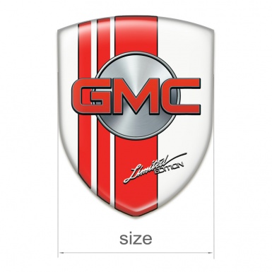 GMC Auto Emblem White with Red Tapes Style 