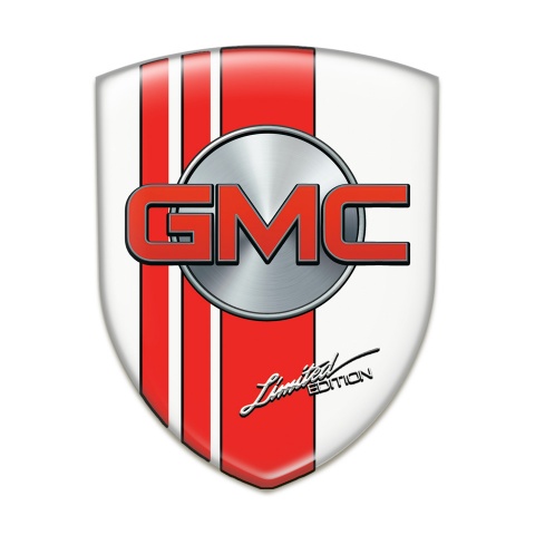GMC Auto Emblem White with Red Tapes Style 