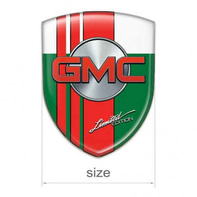 GMC Emblem Badge Logo Green White with Red Tapes Style 