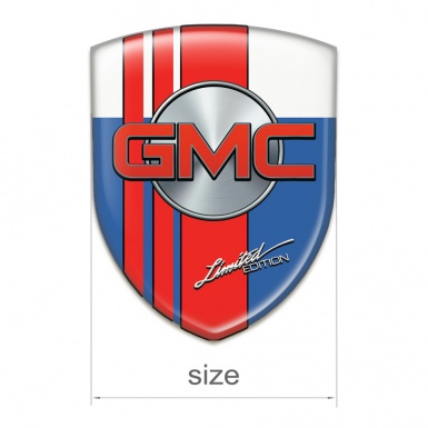 GMC Logo Emblem Blue White with Red Tapes Style 