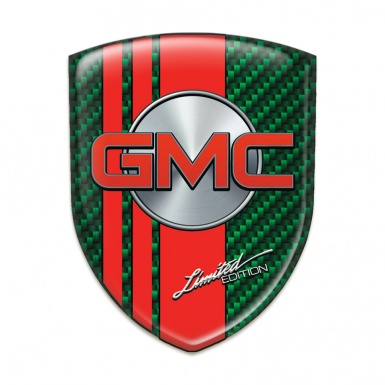 GMC Resin Sticker Green Carbon with Red Tapes style 