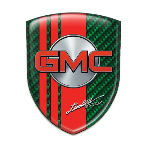 GMC Resin Sticker Green Carbon with Red Tapes style 