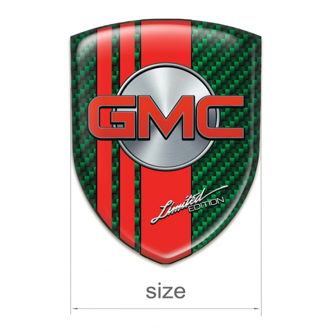 GMC Resin Sticker Green Carbon with Red Tapes style | Domed Emblems ...
