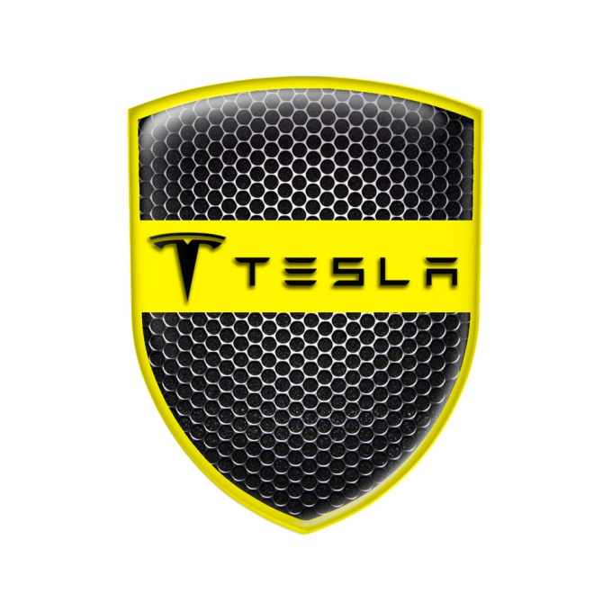Tesla Shield Silicone Sticker Steel Yellow Edition