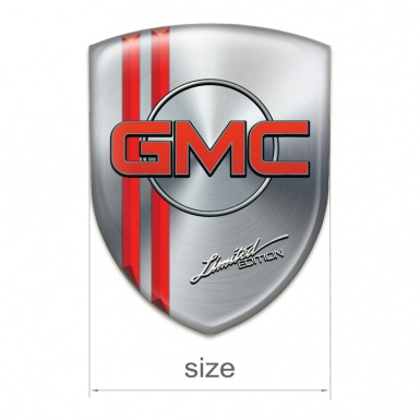 GMC Emblem Exterior Silver with Red Lines base Limited Edition Style 