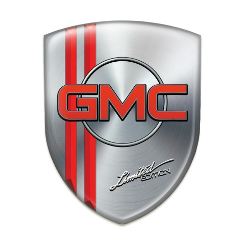 GMC Emblem Exterior Silver with Red Lines base Limited Edition Style 