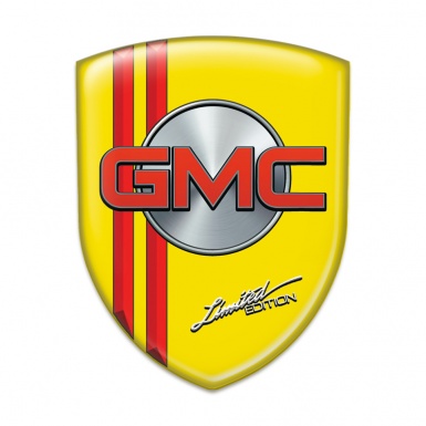 GMC Car Accessories Badge Yellow with Red Lines Base Limited Edition 