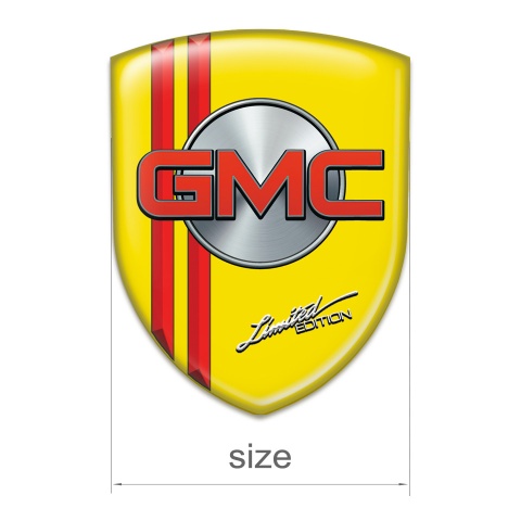 GMC Car Accessories Badge Yellow with Red Lines Base Limited Edition 