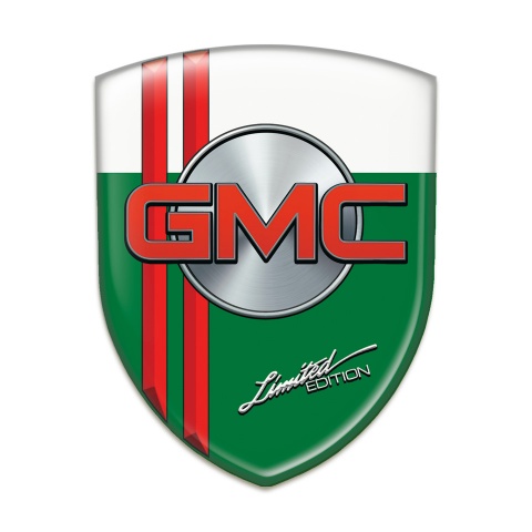 GMC Car Interior Badge green White with Red Lines 