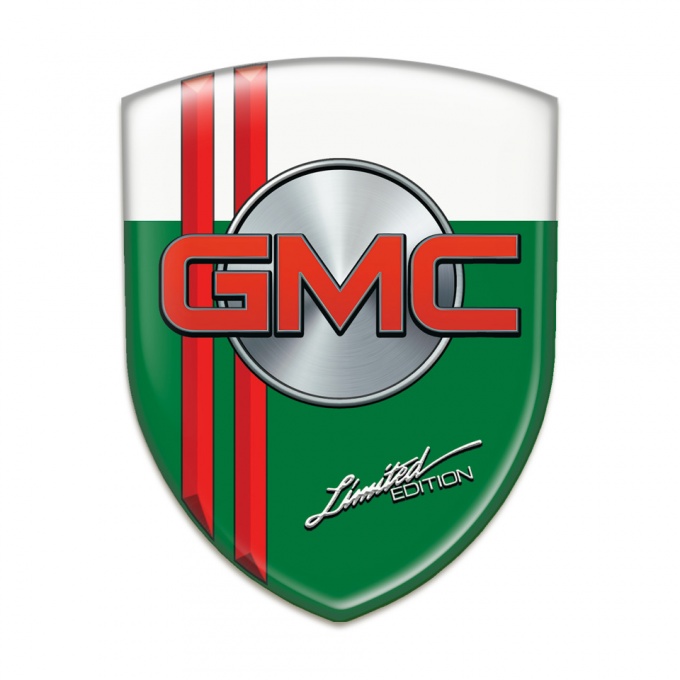 GMC Car Interior Badge green White with Red Lines 