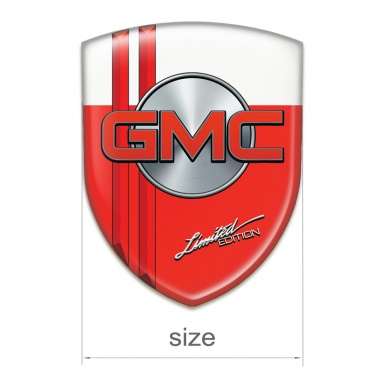 GMC Silicone Car Decal Badge Red White with Red lines 