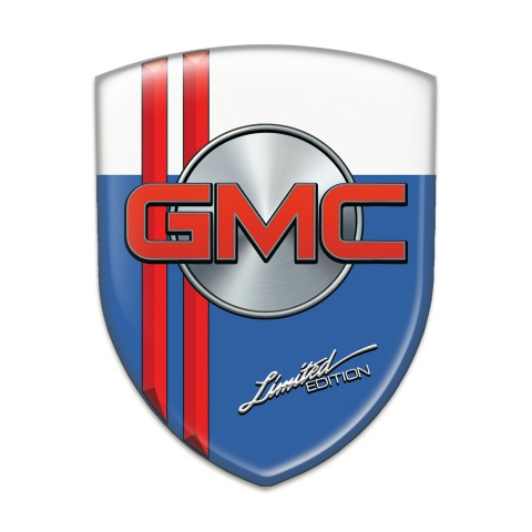 GMC Silicone Badge Blue White with Red Lines style 