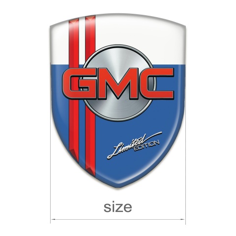 GMC Silicone Badge Blue White with Red Lines style 