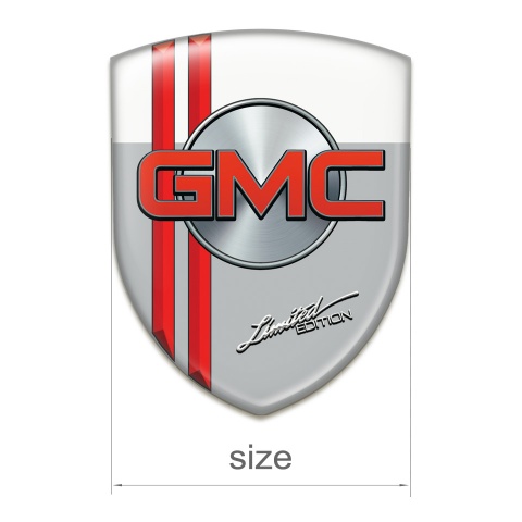 GMC Auto Emblem Grey White wwith Red Lines Style 