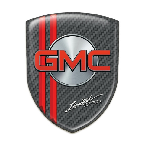 GMC Emblem Badge Logo Carbon with Red Lines version 
