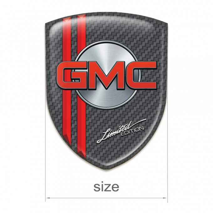 GMC Emblem Badge Logo Carbon with Red Lines version | Domed Emblems ...